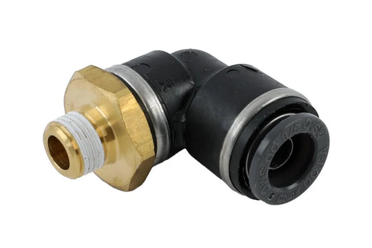 3/8" DOT/PTC – 1/8" NPT 90 Deg Swivel Elbow