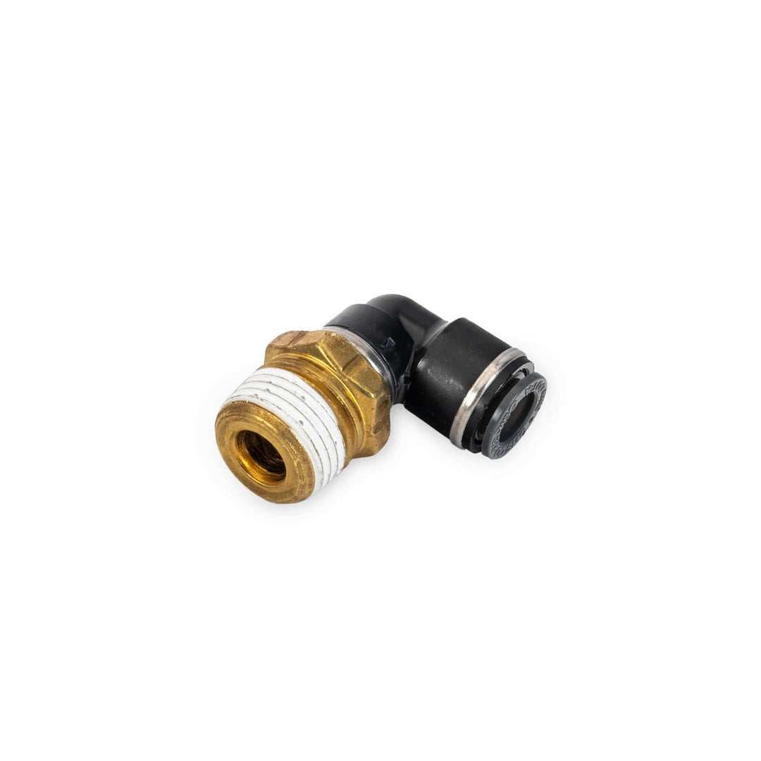 3/8" DOT/PTC – ½" NPT 90 Deg Swivel Elbow