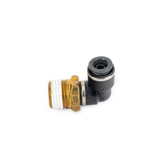 3/8" DOT/PTC – ½" NPT 90 Deg Swivel Elbow