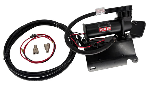 Close up of the compressor and compressor mount.