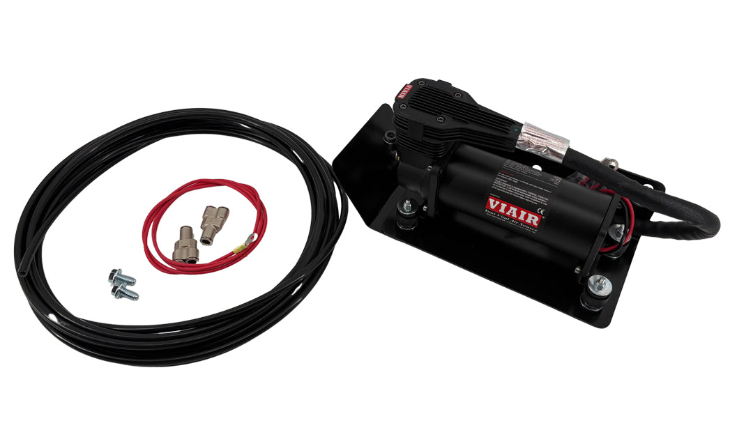 VIAIR winch with wiring harness and connectors on a white background